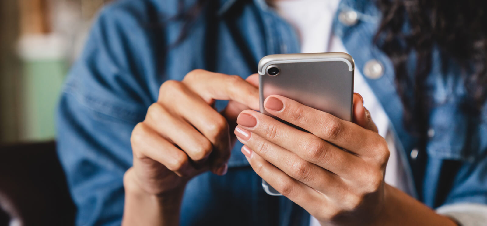 woman holding mobile phone