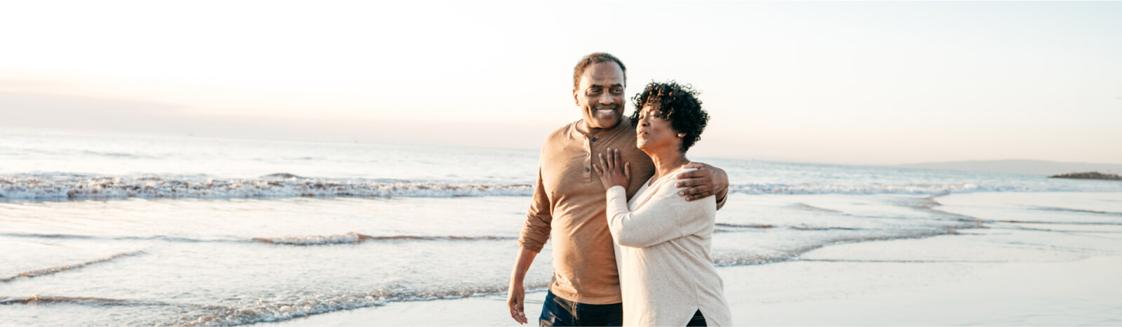 Mature couple on beach vacation